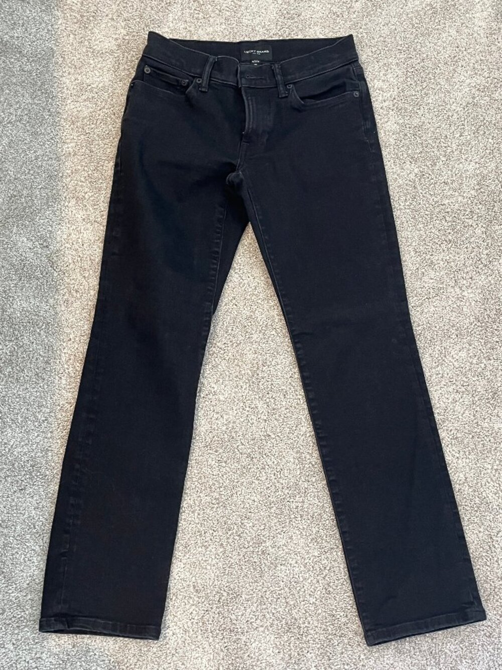 Women's Lucky Brand Jeans 4/27 A Black Sweet Midrise Straight Waist